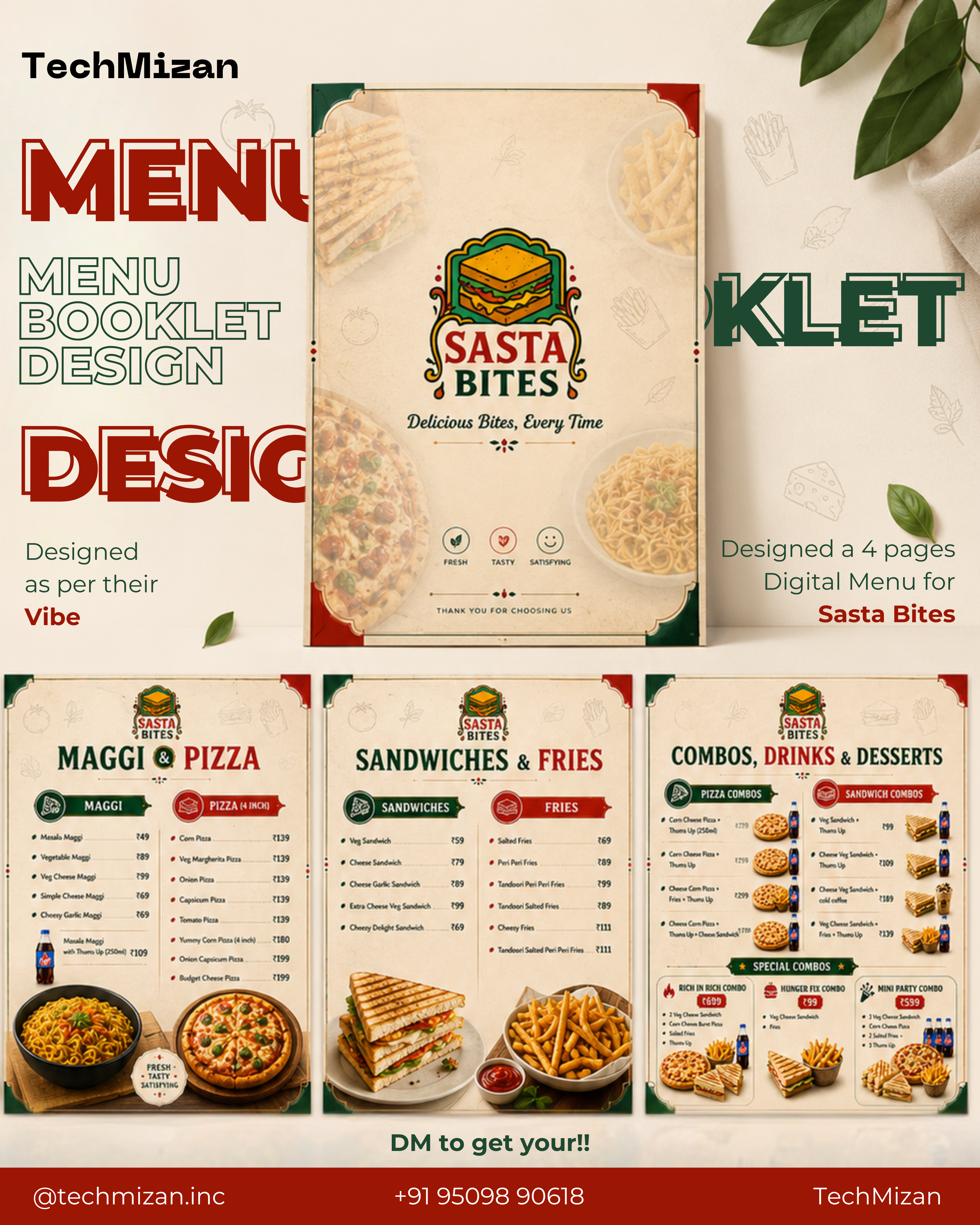 Sasta Bites Menu Design